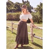 image:imageScarlet Darkness Maxi Skirts for Women Renaissance High Waist Long SkirtBrown
