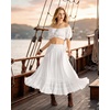 image:imageScarlet Darkness Maxi Skirts for Women Renaissance High Waist Long SkirtWhite