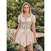 image:imageScarlet Darkness Mini Skirt for Women Renaissance Pirate Layered SkirtsApricot