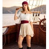 image:imageScarlet Darkness Mini Skirt for Women Renaissance Pirate Layered SkirtsApricot