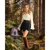 image:imageScarlet Darkness Mini Skirt for Women Renaissance Pirate Layered SkirtsBlack