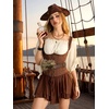 image:imageScarlet Darkness Mini Skirt for Women Renaissance Pirate Layered SkirtsDark Brown