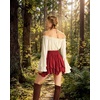 image:imageScarlet Darkness Mini Skirt for Women Renaissance Pirate Layered SkirtsDark Red