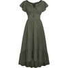 image:imageScarlet Darkness Off Shoulder Flutter Sleeve Renaissance Peasant Midi DressArmy Green