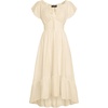 image:imageScarlet Darkness Off Shoulder Flutter Sleeve Renaissance Peasant Midi DressBeige