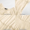 image:imageScarlet Darkness Off Shoulder Flutter Sleeve Renaissance Peasant Midi DressBeige