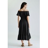image:imageScarlet Darkness Off Shoulder Flutter Sleeve Renaissance Peasant Midi DressBlack