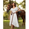 image:imageScarlet Darkness Off Shoulder Flutter Sleeve Renaissance Peasant Midi DressIvory