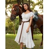 image:imageScarlet Darkness Off Shoulder Flutter Sleeve Renaissance Peasant Midi DressIvory