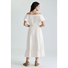 image:imageScarlet Darkness Off Shoulder Flutter Sleeve Renaissance Peasant Midi DressIvory