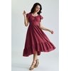 image:imageScarlet Darkness Off Shoulder Flutter Sleeve Renaissance Peasant Midi DressWine Red