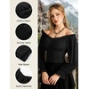 image:imageScarlet Darkness Off The Shoulder Tops for Women Crop Long Sleeve BlousesBlack
