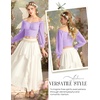 image:imageScarlet Darkness Off The Shoulder Tops for Women Crop Long Sleeve BlousesLight Purple