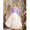 image:imageScarlet Darkness Off The Shoulder Tops for Women Crop Long Sleeve BlousesLight Purple