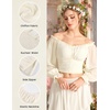 image:imageScarlet Darkness Off The Shoulder Tops for Women Crop Long Sleeve BlousesOyster White