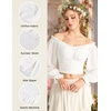image:imageScarlet Darkness Off The Shoulder Tops for Women Crop Long Sleeve BlousesWhite