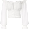 image:imageScarlet Darkness Off The Shoulder Tops for Women Crop Long Sleeve BlousesWhite