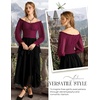 image:imageScarlet Darkness Off The Shoulder Tops for Women Crop Long Sleeve BlousesWine