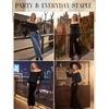 image:imageScarlet Darkness Peasant Blouses for Women Chiffon Off Shoulder Fall TopsBlack