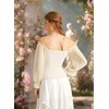image:imageScarlet Darkness Peasant Blouses for Women Chiffon Off Shoulder Fall TopsCream