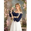 image:imageScarlet Darkness Peasant Blouses for Women Chiffon Off Shoulder Fall TopsDark Blue