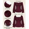 image:imageScarlet Darkness Peasant Blouses for Women Chiffon Off Shoulder Fall TopsDark Wine