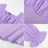 image:imageScarlet Darkness Peasant Blouses for Women Chiffon Off Shoulder Fall TopsLight Purple