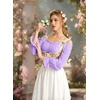 image:imageScarlet Darkness Peasant Blouses for Women Chiffon Off Shoulder Fall TopsLight Purple