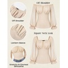 image:imageScarlet Darkness Peasant Blouses for Women Chiffon Off Shoulder Fall TopsOyster White