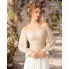 image:imageScarlet Darkness Peasant Blouses for Women Chiffon Off Shoulder Fall TopsOyster White