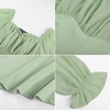 image:imageScarlet Darkness Peasant Blouses for Women Chiffon Off Shoulder Fall TopsSage Green