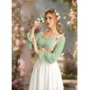 image:imageScarlet Darkness Peasant Blouses for Women Chiffon Off Shoulder Fall TopsSage Green
