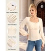 image:imageScarlet Darkness Peasant Blouses for Women Long Sleeve Renaissance ShirtsCream