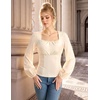 image:imageScarlet Darkness Peasant Blouses for Women Long Sleeve Renaissance ShirtsCream