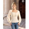 image:imageScarlet Darkness Peasant Blouses for Women Long Sleeve Renaissance ShirtsCream