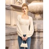 image:imageScarlet Darkness Peasant Blouses for Women Long Sleeve Renaissance ShirtsCream