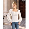image:imageScarlet Darkness Peasant Blouses for Women Long Sleeve Renaissance ShirtsIvory White