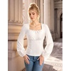 image:imageScarlet Darkness Peasant Blouses for Women Long Sleeve Renaissance ShirtsIvory White