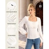 image:imageScarlet Darkness Peasant Blouses for Women Long Sleeve Renaissance ShirtsIvory White