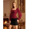 image:imageScarlet Darkness Peasant Blouses for Women Long Sleeve Renaissance ShirtsRed