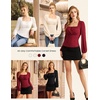 image:imageScarlet Darkness Peasant Blouses for Women Long Sleeve Renaissance ShirtsRed