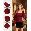 image:imageScarlet Darkness Peasant Blouses for Women Long Sleeve Renaissance ShirtsRed