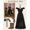 image:imageScarlet Darkness Renaissance Corset Dress Off Shoulder Chiffon SundressBlack