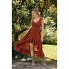 image:imageScarlet Darkness Renaissance Corset Dress Off Shoulder Chiffon SundressBrown Orange