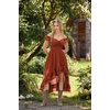 image:imageScarlet Darkness Renaissance Corset Dress Off Shoulder Chiffon SundressBrown Orange