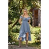 image:imageScarlet Darkness Renaissance Corset Dress Off Shoulder Chiffon SundressGray Blue