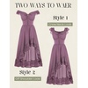 image:imageScarlet Darkness Renaissance Corset Dress Off Shoulder Chiffon SundressLilac Purple