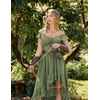 image:imageScarlet Darkness Renaissance Corset Dress Off Shoulder Chiffon SundressOlive Green