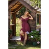 image:imageScarlet Darkness Renaissance Corset Dress Off Shoulder Chiffon SundressRose Red