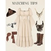 image:imageScarlet Darkness Renaissance Costume Women Bell Sleeve Medieval Dress MaxiCream